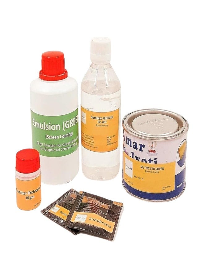 sumikrafts Complete Screen Printing Kit: PVC Silver Ink 250gm + Double Hinge Table Clamps + 8 Black Phosphated Drywall Screws (3.5cm) + Large Screen Frame (12"x15") - Image 4